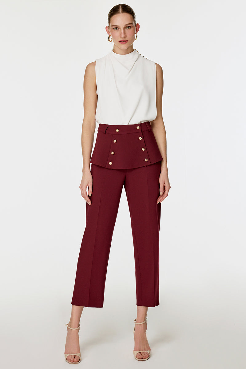 Çıkarılabilir Kemerli Pantolon BORDO