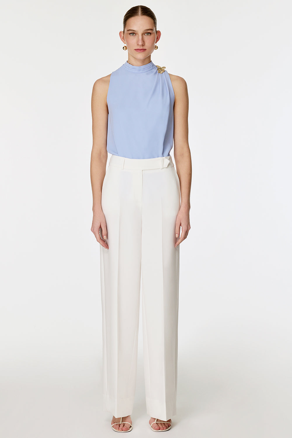 Arkası Lastikli Düz Paça Pantolon