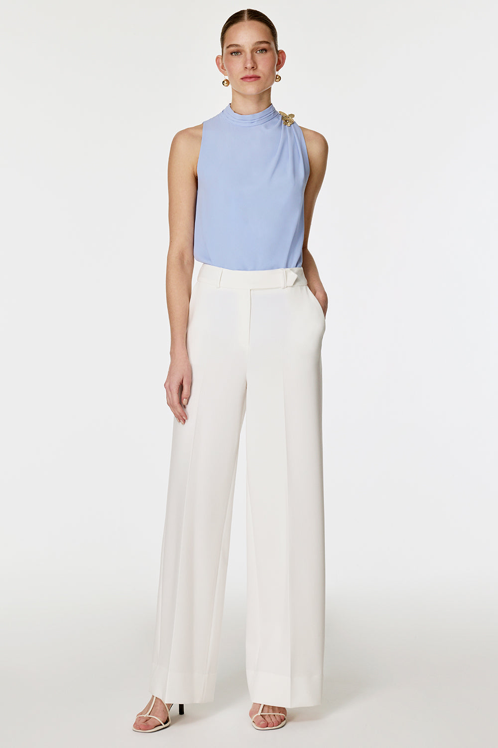 Arkası Lastikli Düz Paça Pantolon