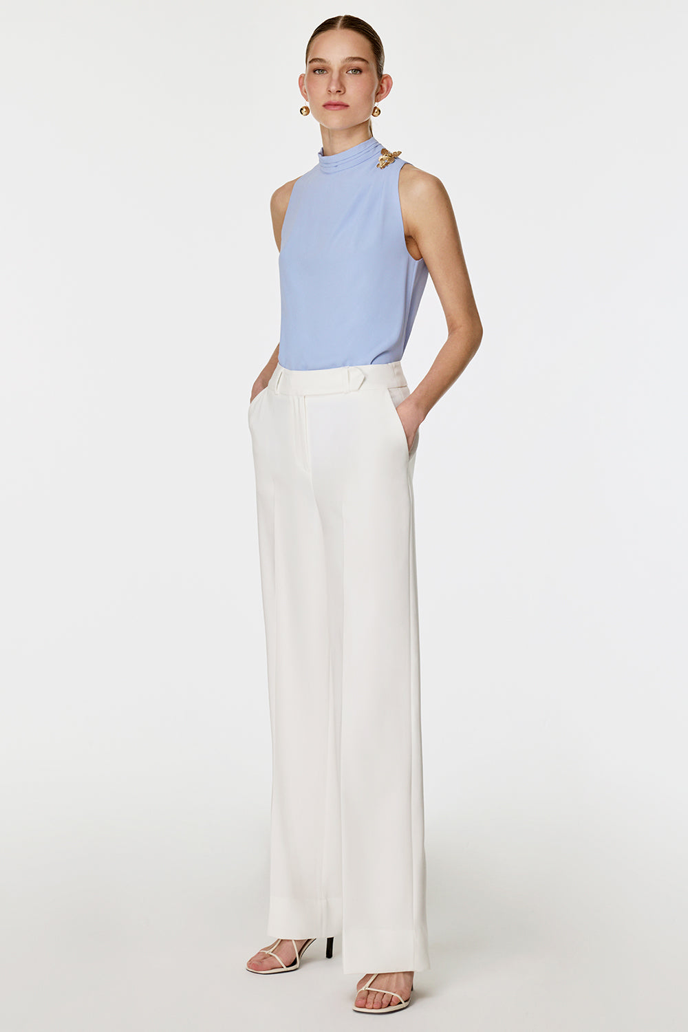 Arkası Lastikli Düz Paça Pantolon