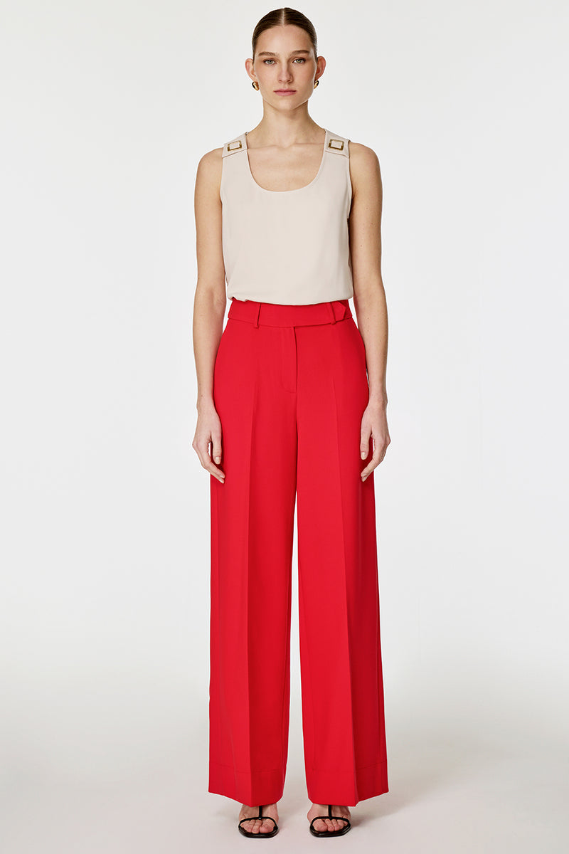 Arkası Lastikli Düz Paça Pantolon