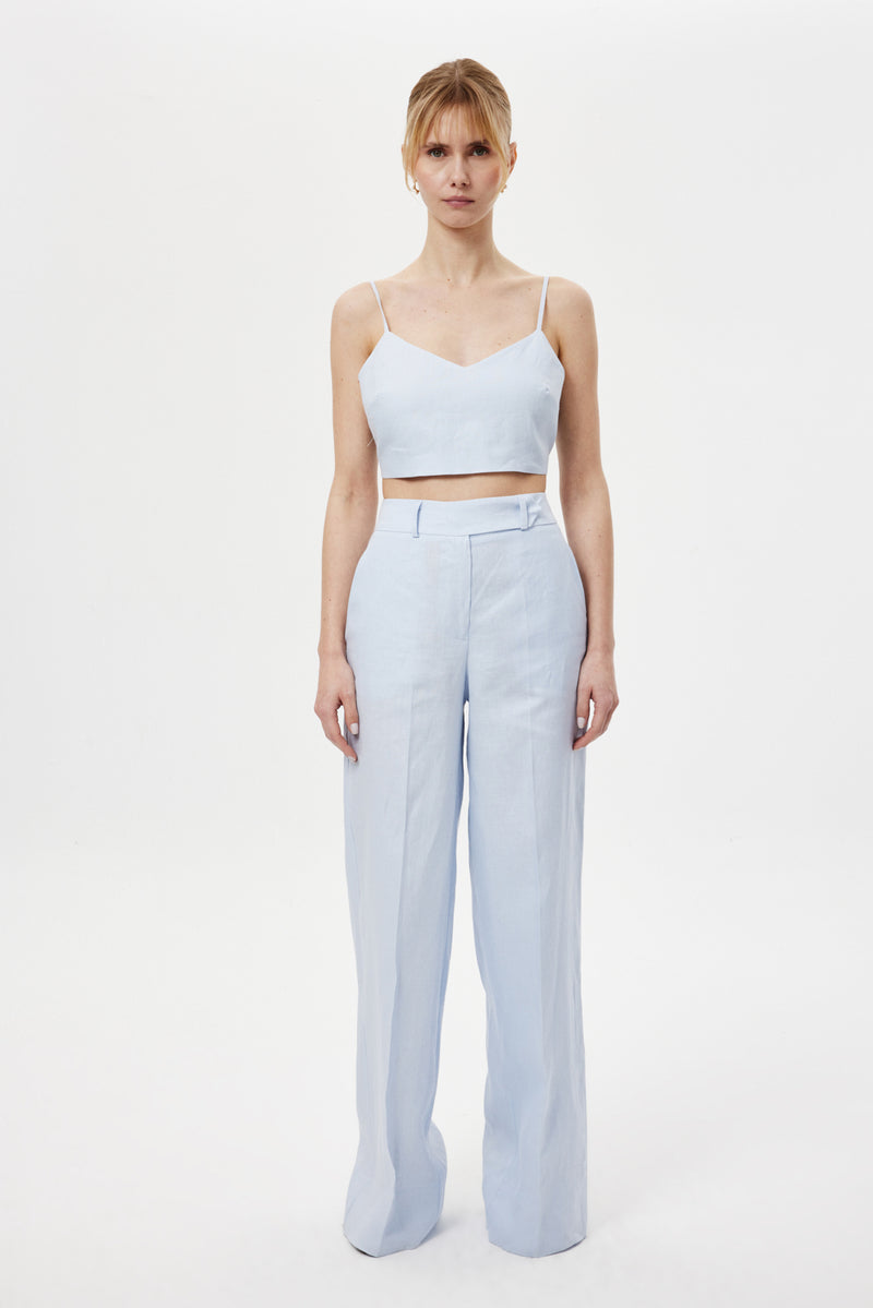 Loose-Fit Keten Pantolon MAVİ