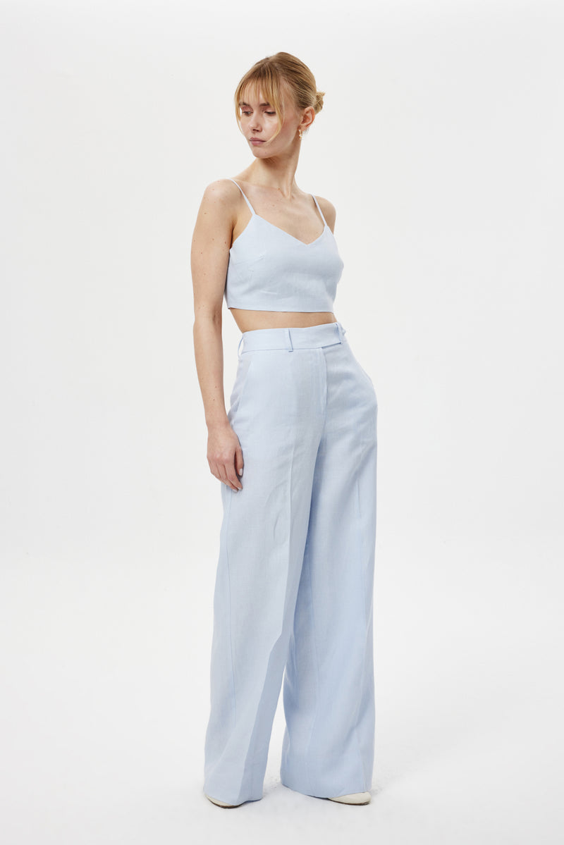 Loose-Fit Keten Pantolon MAVİ