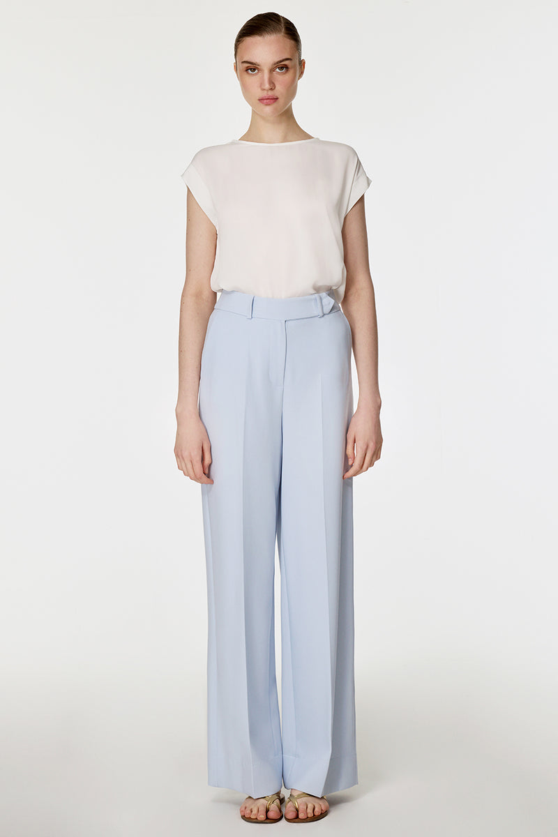 Arkası Lastikli Düz Paça Pantolon MAVİ