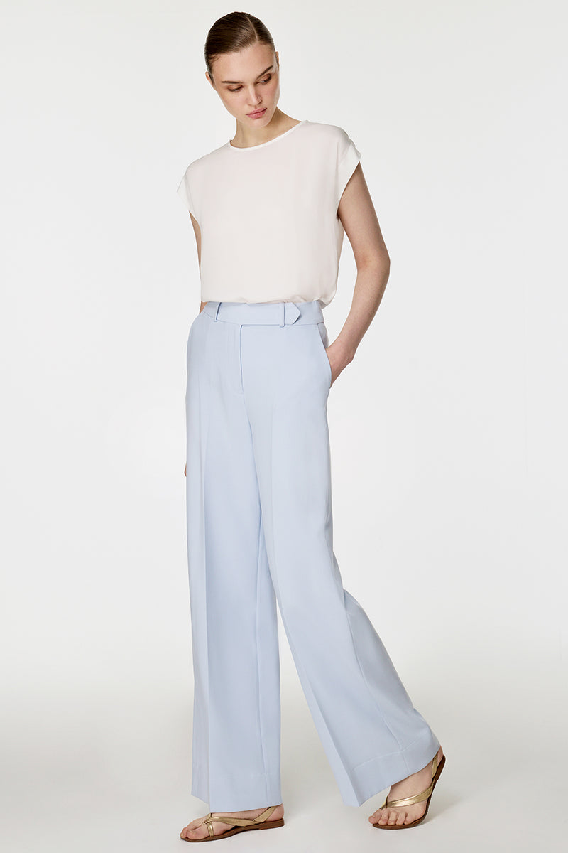 Arkası Lastikli Düz Paça Pantolon MAVİ