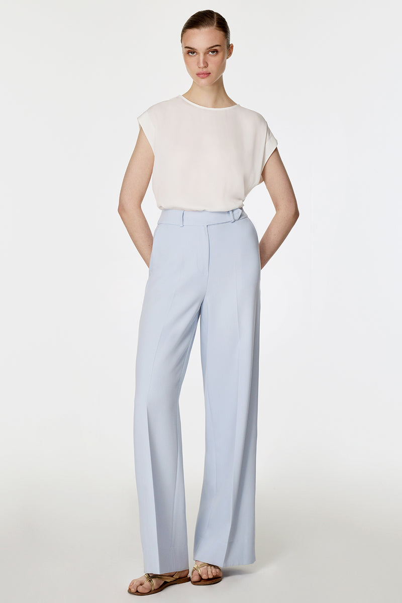 Arkası Lastikli Düz Paça Pantolon MAVİ