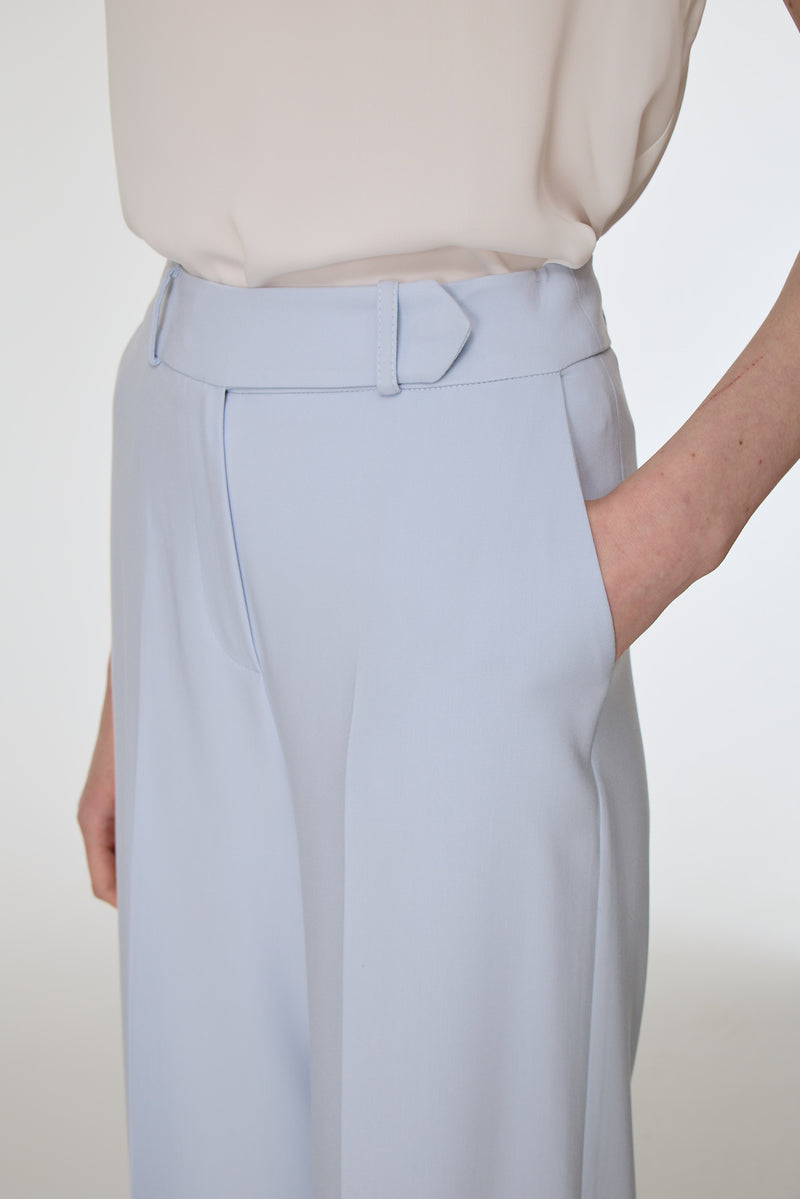 Arkası Lastikli Düz Paça Pantolon MAVİ