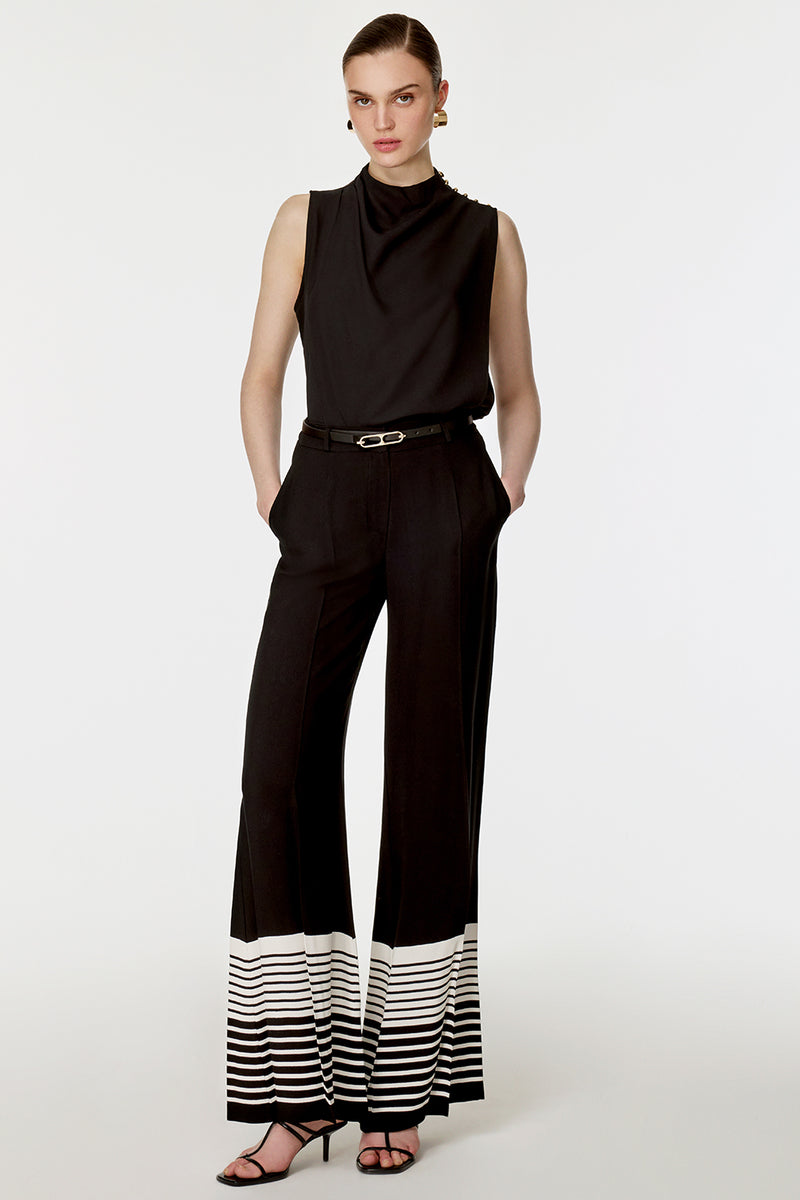 Paçası Desenli Pantolon