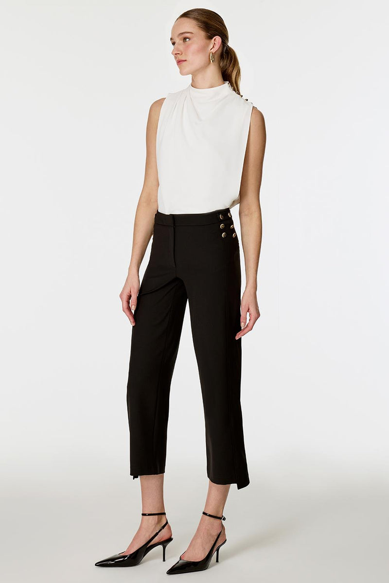 Yanları Düğmeli Pantolon SİYAH