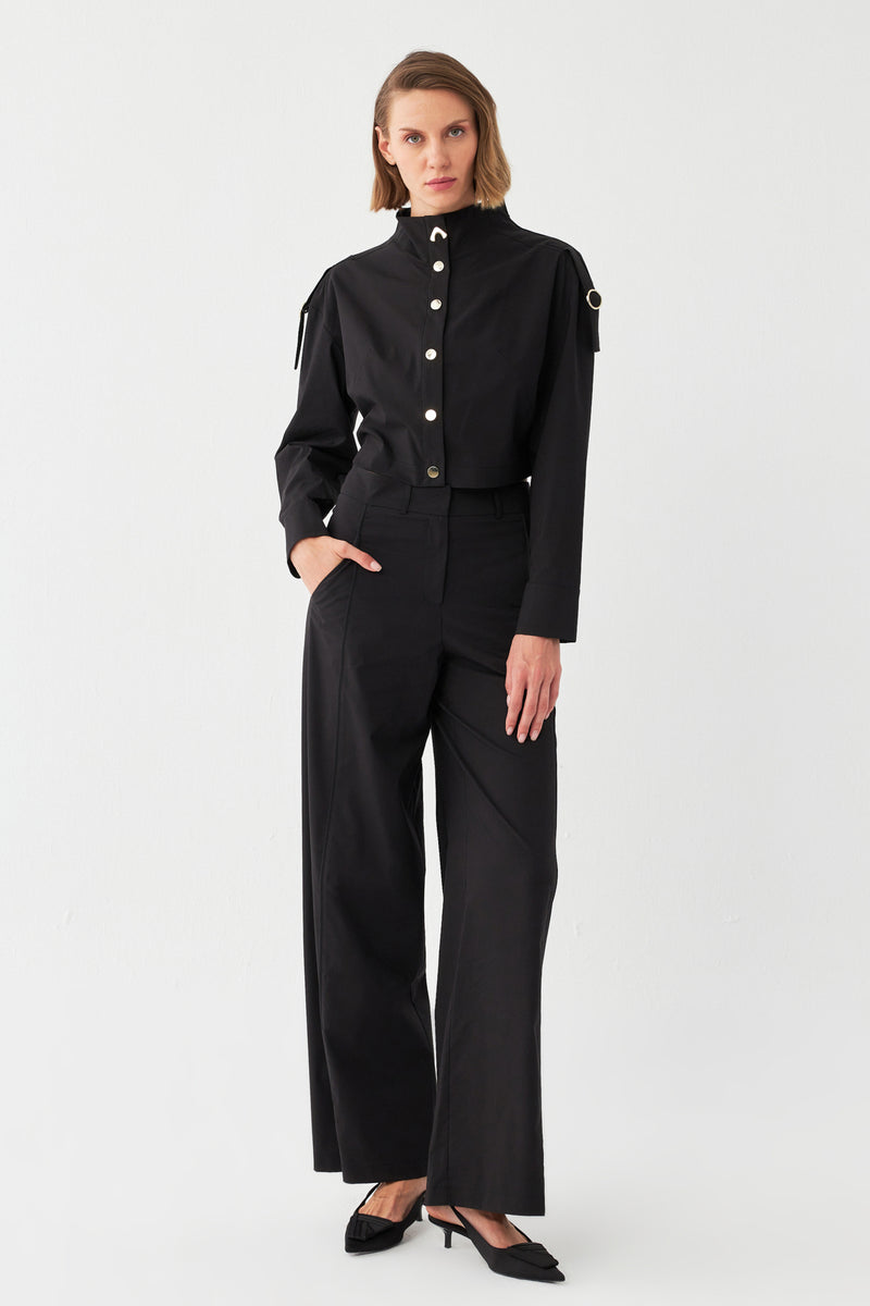 Straight-Fit Düğmeli Takım SİYAH