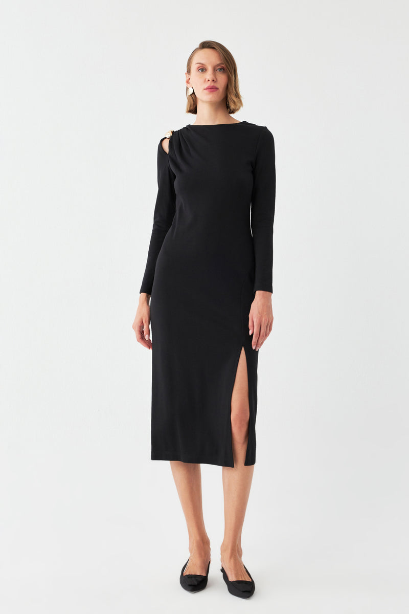 Straight-Fit Elbise SİYAH