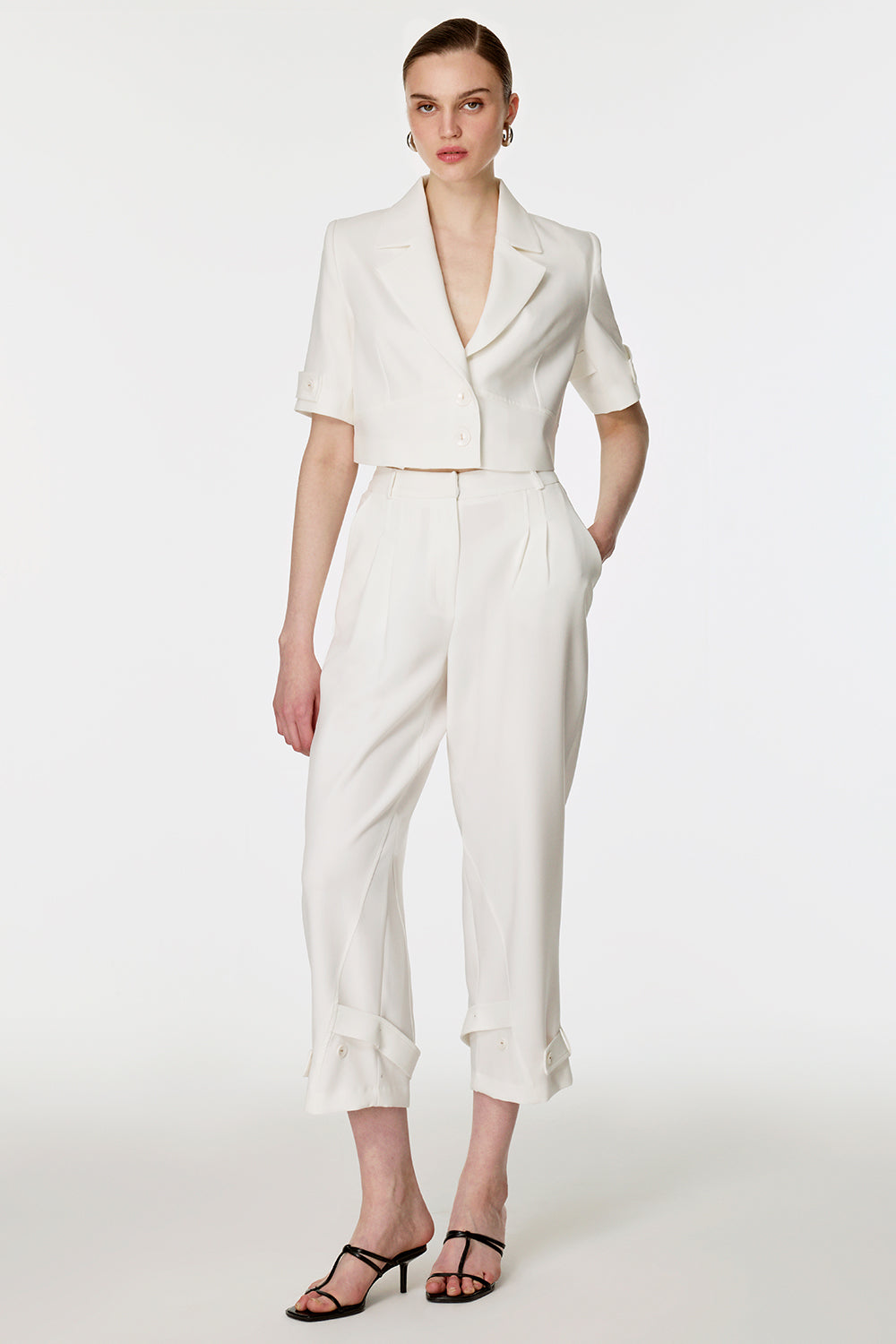 Kısa Ceket Pantolon Takım EKRU