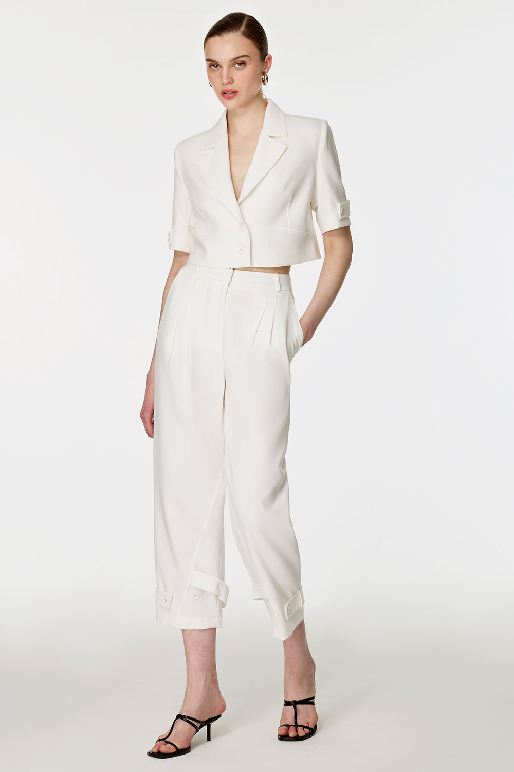 Kısa Ceket Pantolon Takım EKRU