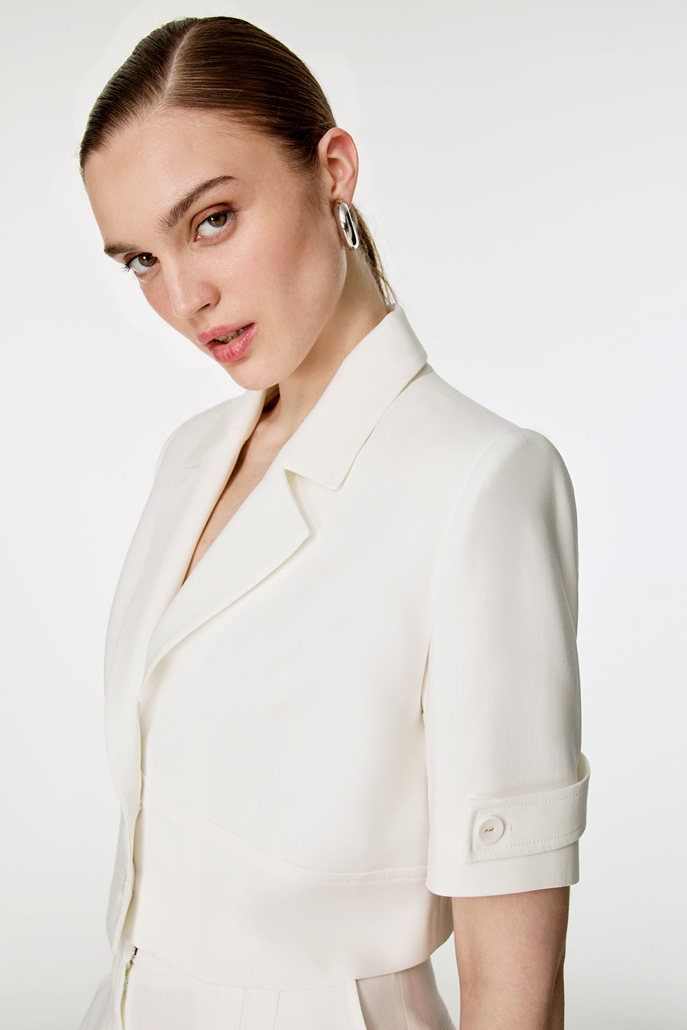 Kısa Ceket Pantolon Takım EKRU