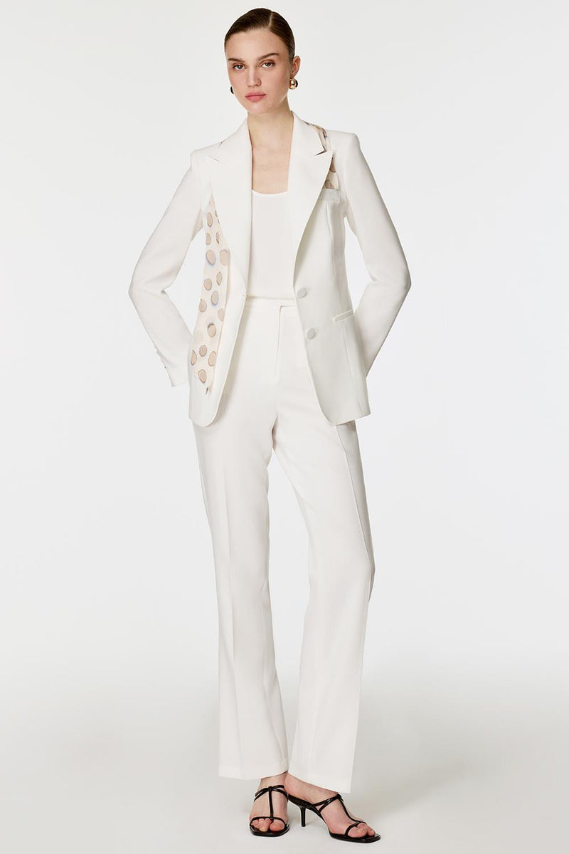 Yakası Fularlı Takım EKRU