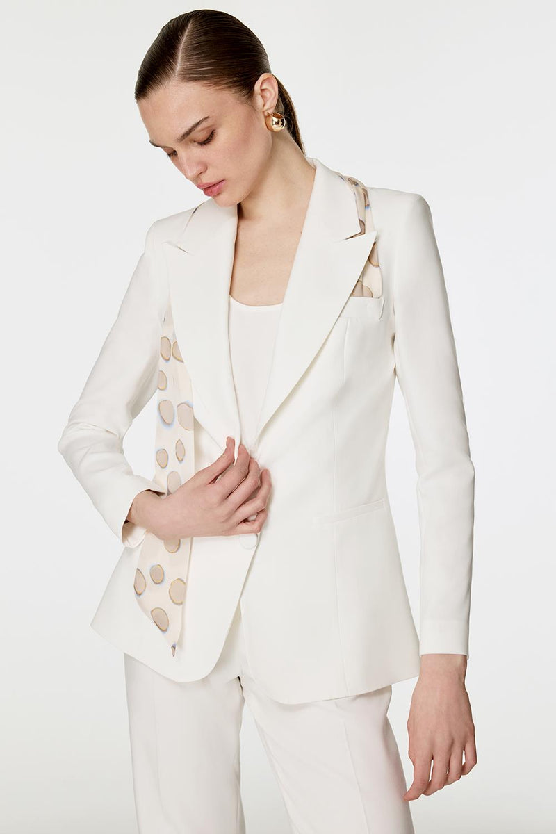 Yakası Fularlı Takım EKRU