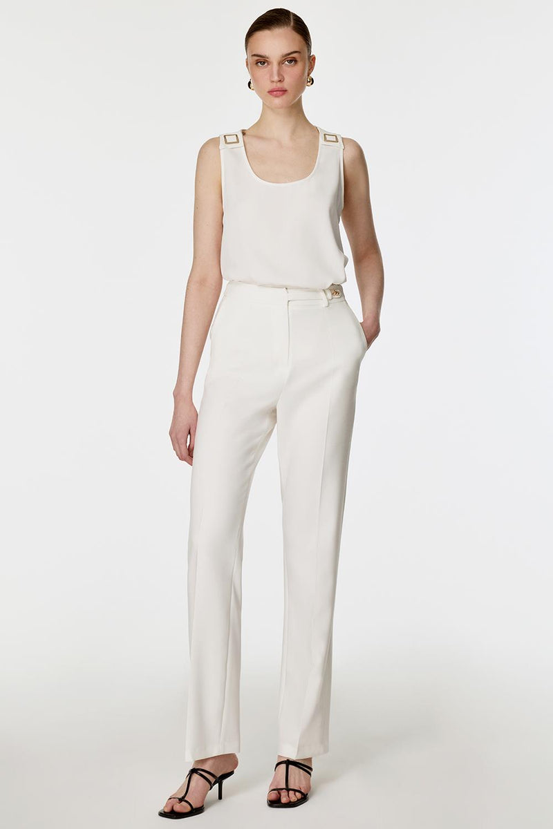 Yakası Fularlı Takım EKRU