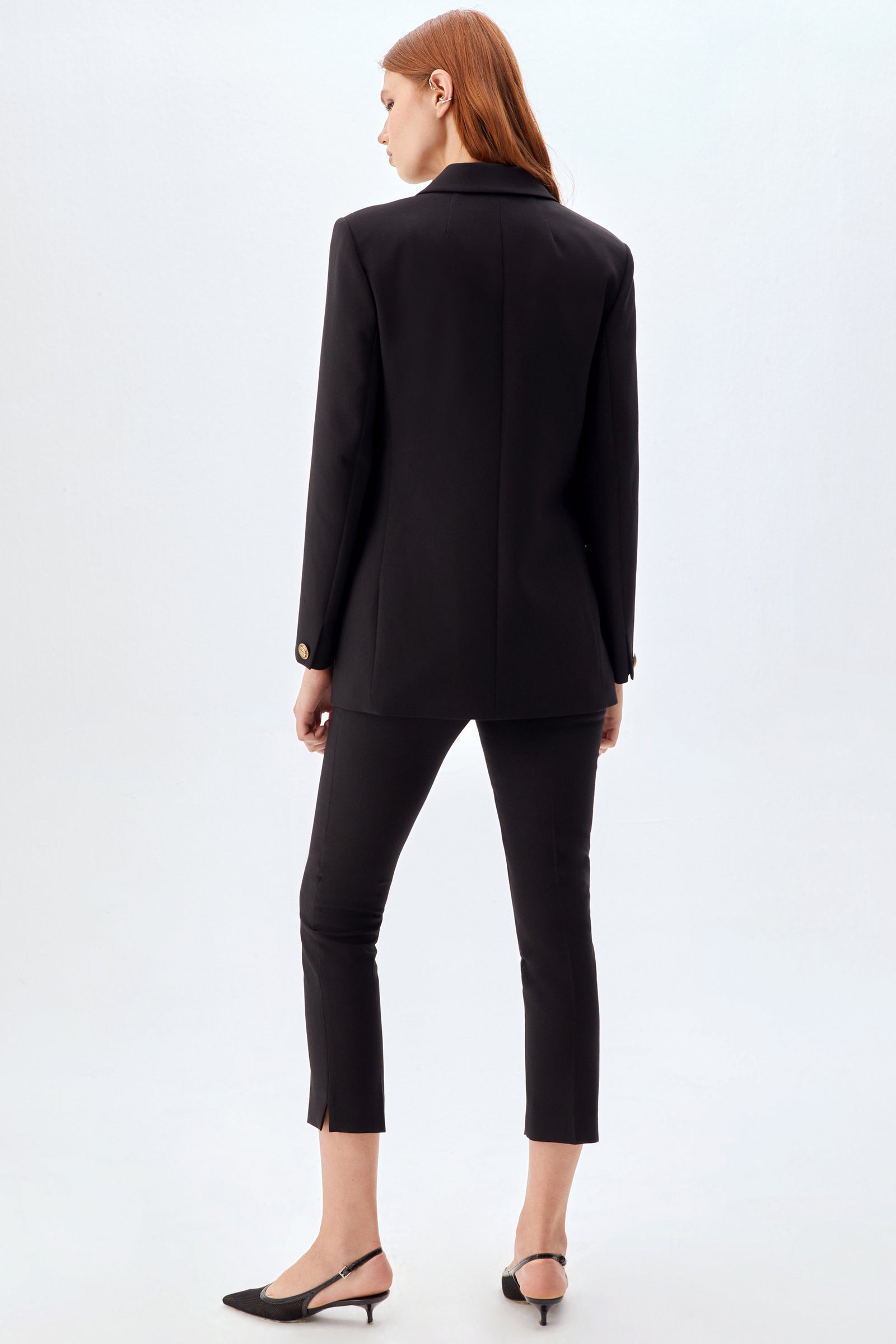 Tek Düğmeli Blazer Ceket Takım SİYAH