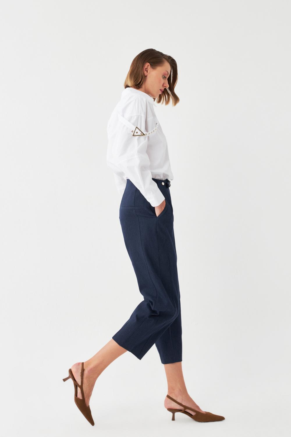 Tokalı Crop Pantolon