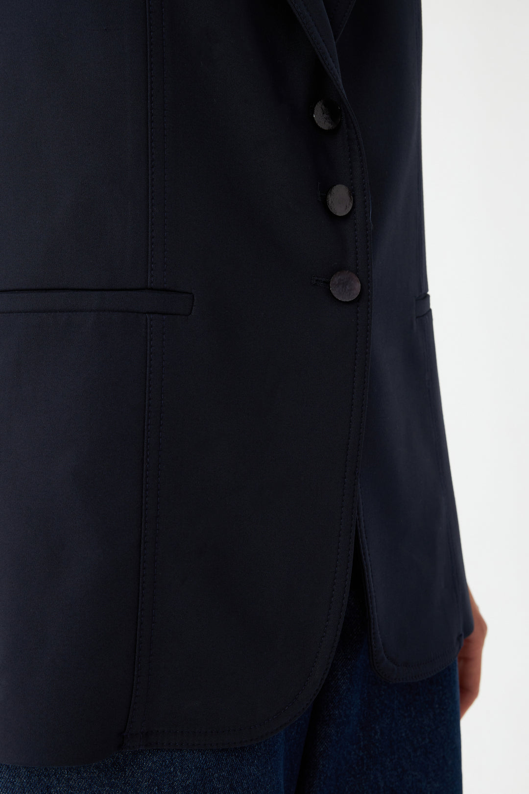 Kolsuz Lacivert Blazer Yelek