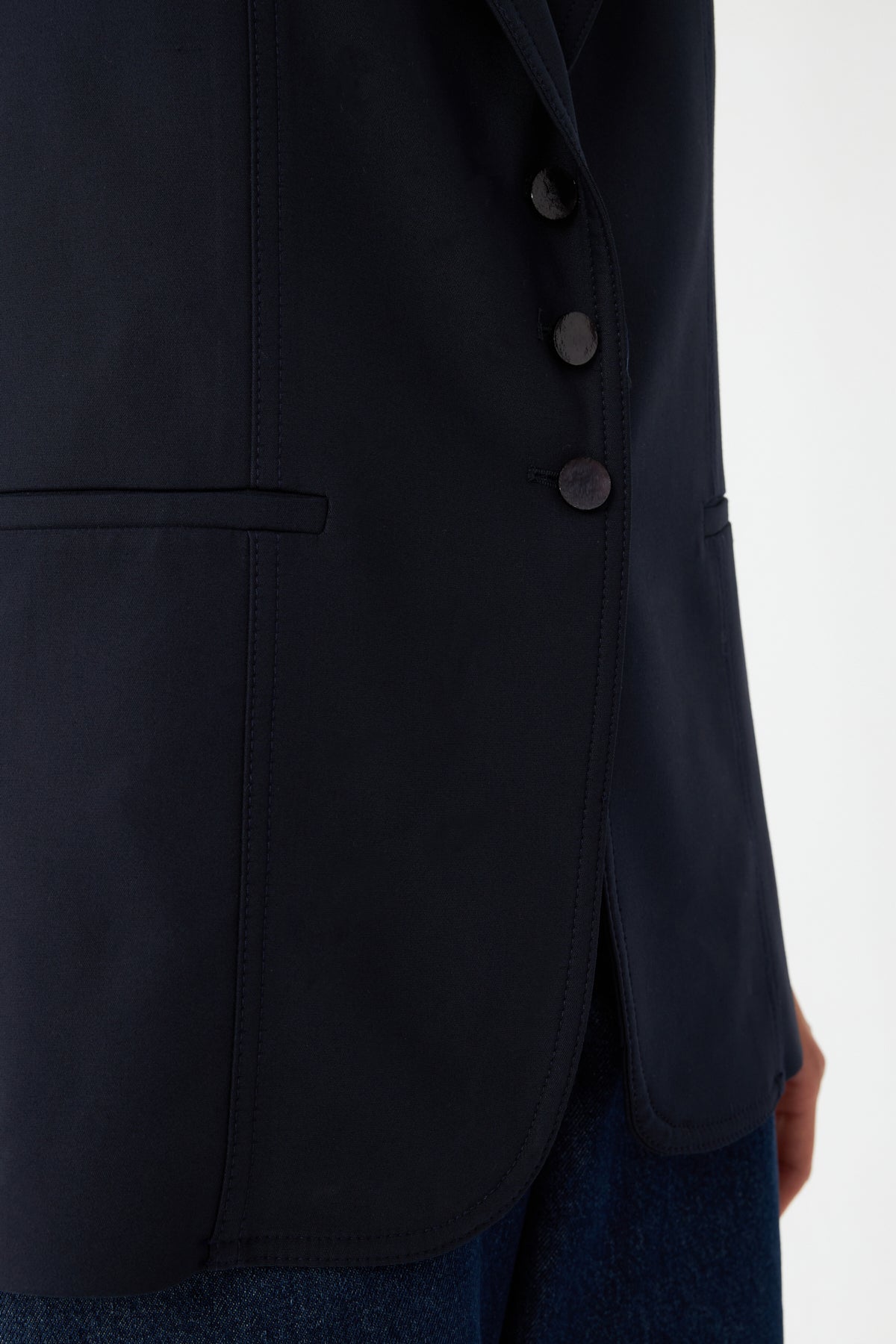 Kolsuz Lacivert Blazer Yelek