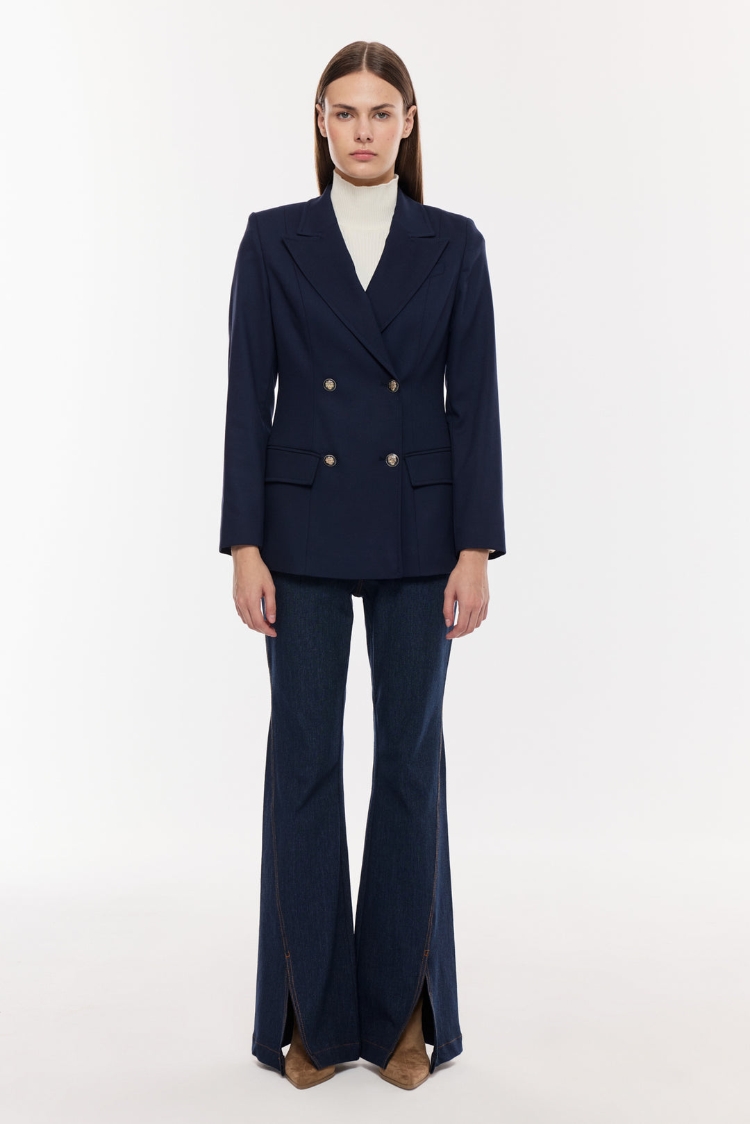 Çift Düğmeli Klasik Blazer Ceket