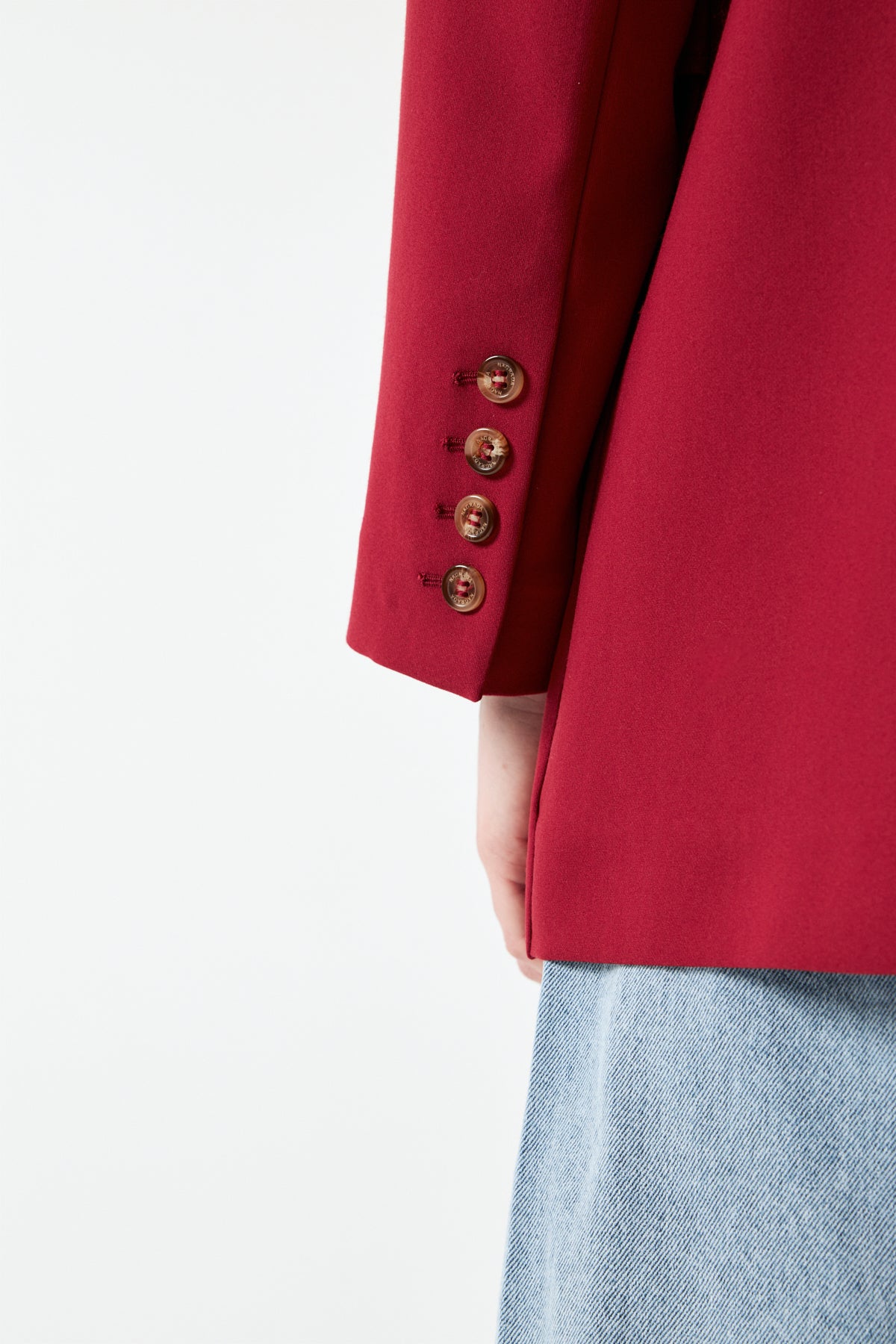 Vişne Kravat Detaylı Blazer Ceket