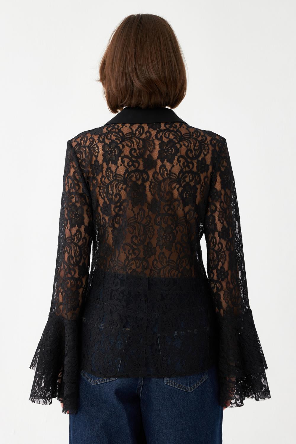 Dantelli Şifon Bluz