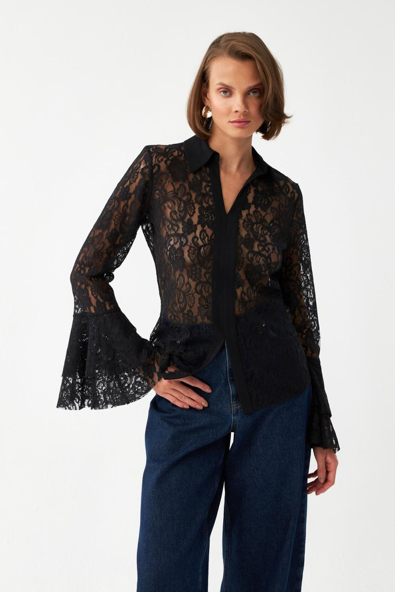 Dantelli Şifon Bluz