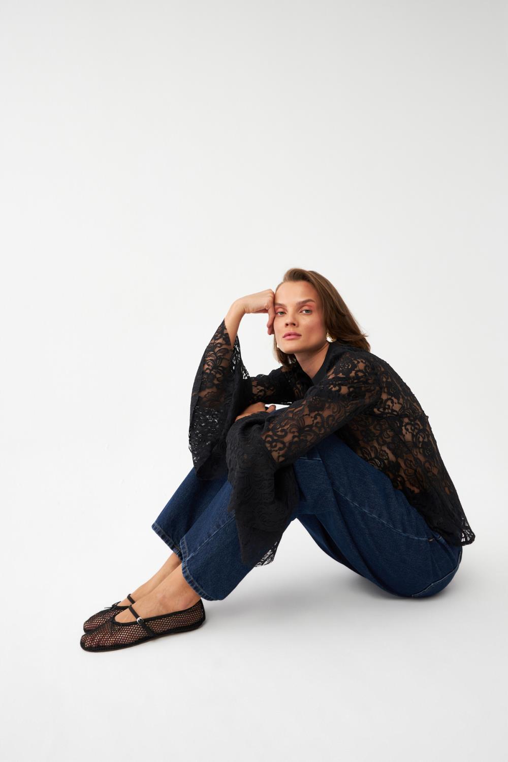 Dantelli Şifon Bluz