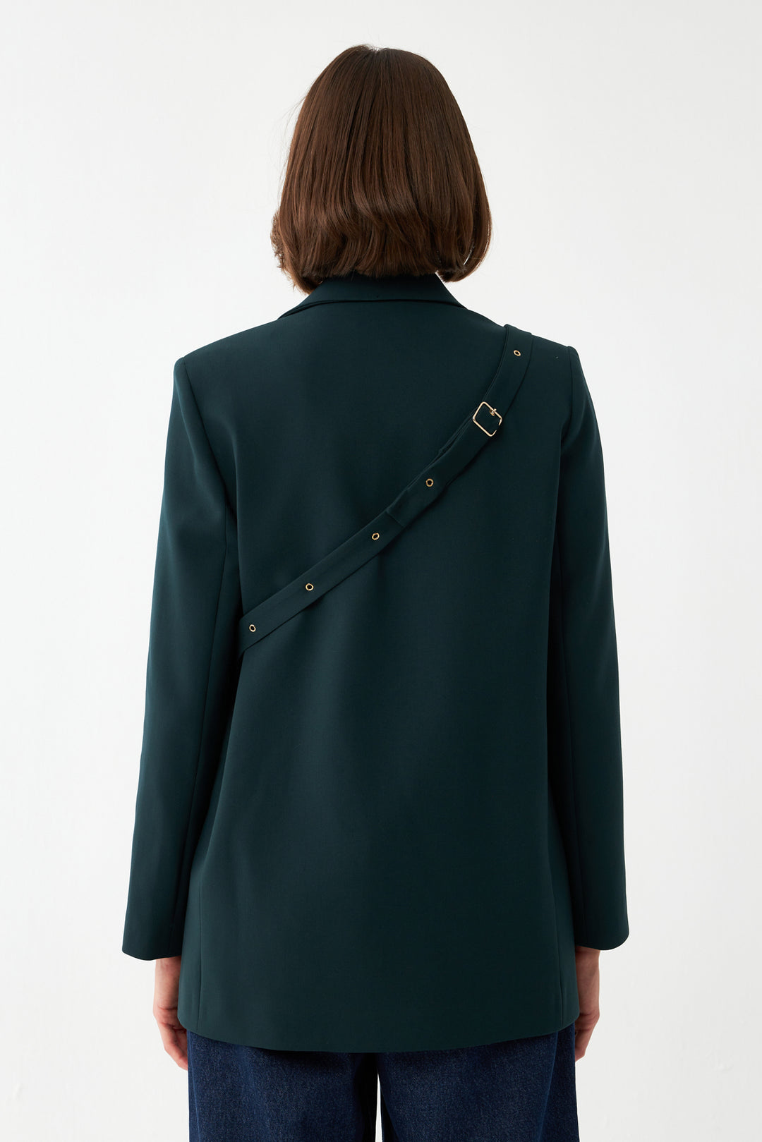 Düğme Detaylı Yeşil Blazer Ceket
