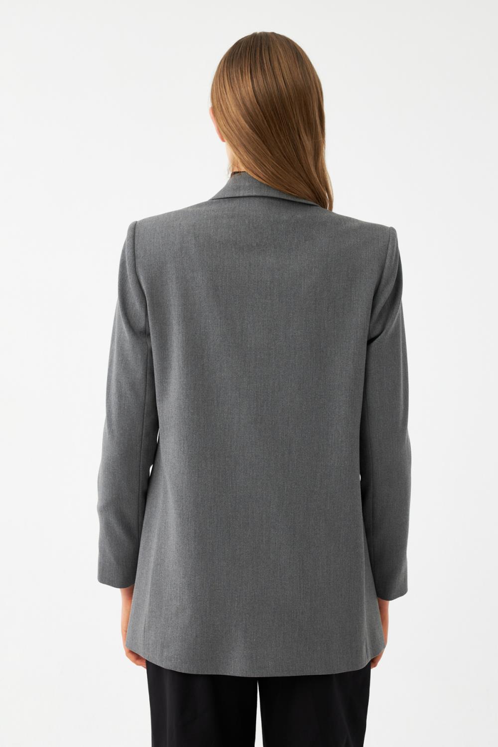 Oversize Uzun Kollu Ceket GRİ