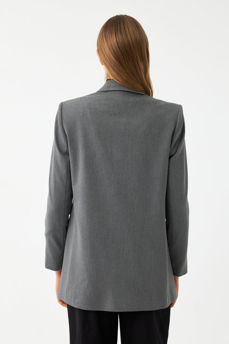 Oversize Uzun Kollu Ceket GRİ