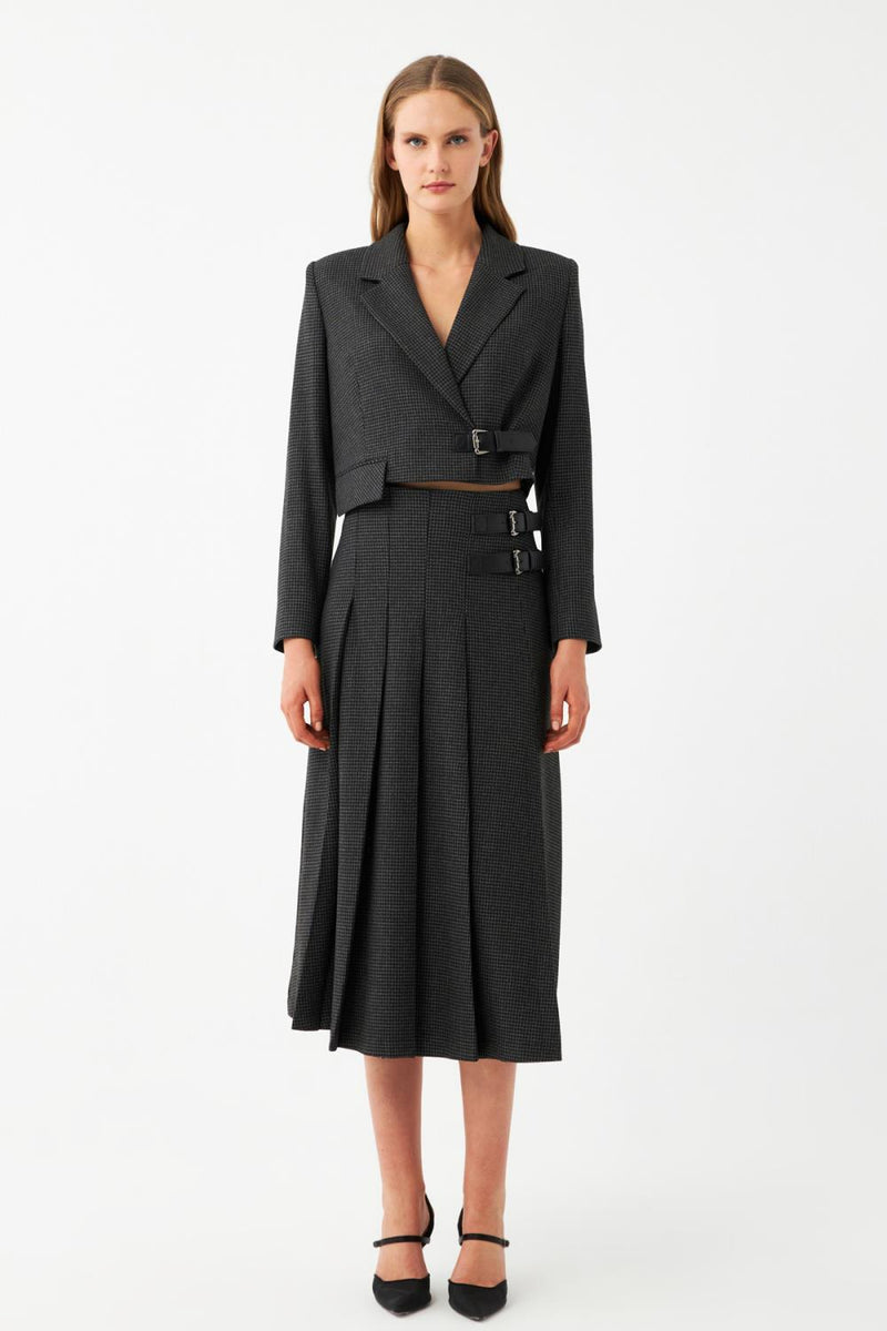 Tokalı Kemerli Blazer Ceket