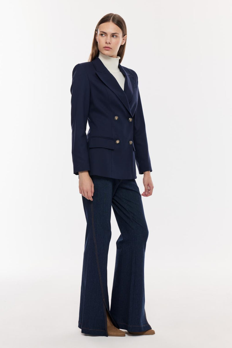 Çift Düğmeli Klasik Blazer Ceket