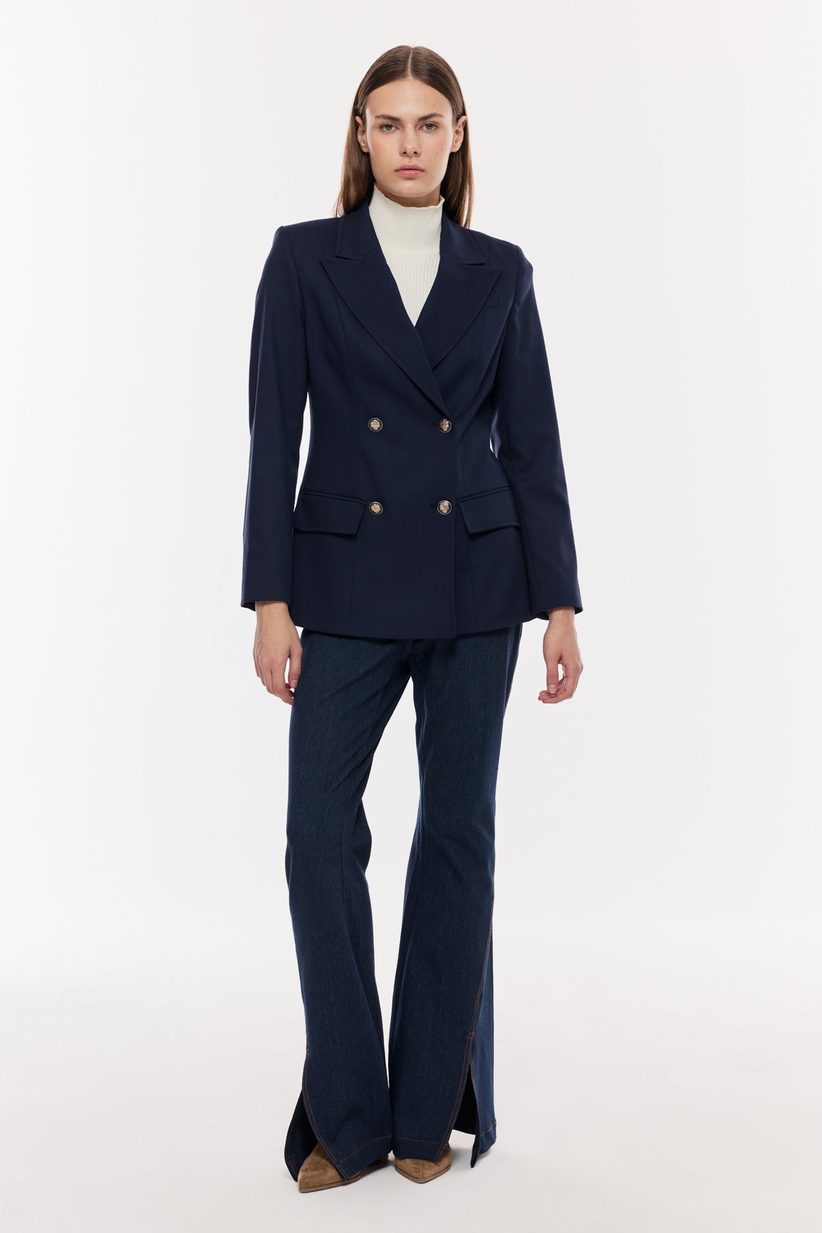 Çift Düğmeli Klasik Blazer Ceket