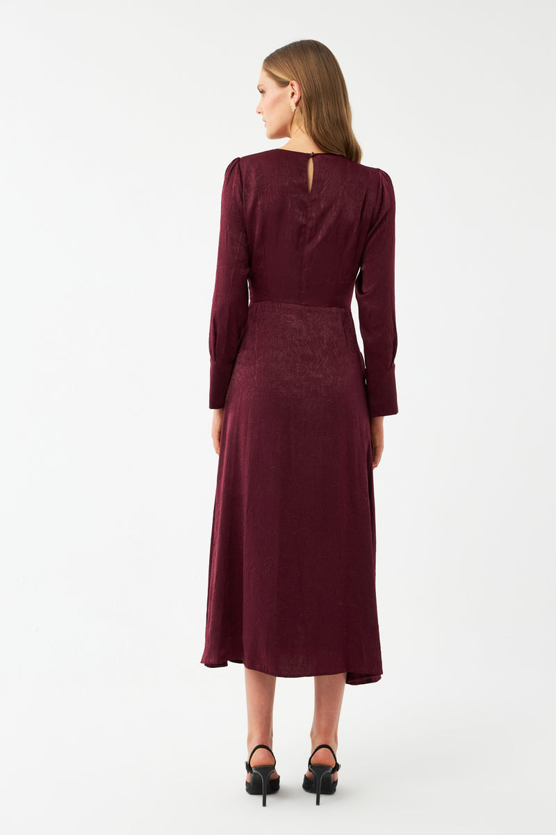 Fiyonk Detaylı Midi Elbise