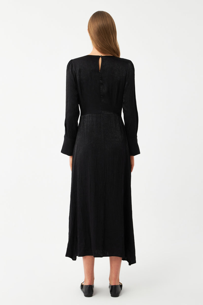 Fiyonk Detaylı Midi Elbise