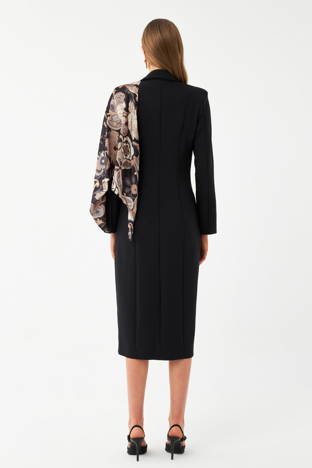 Şal Detaylı Blazer Elbise