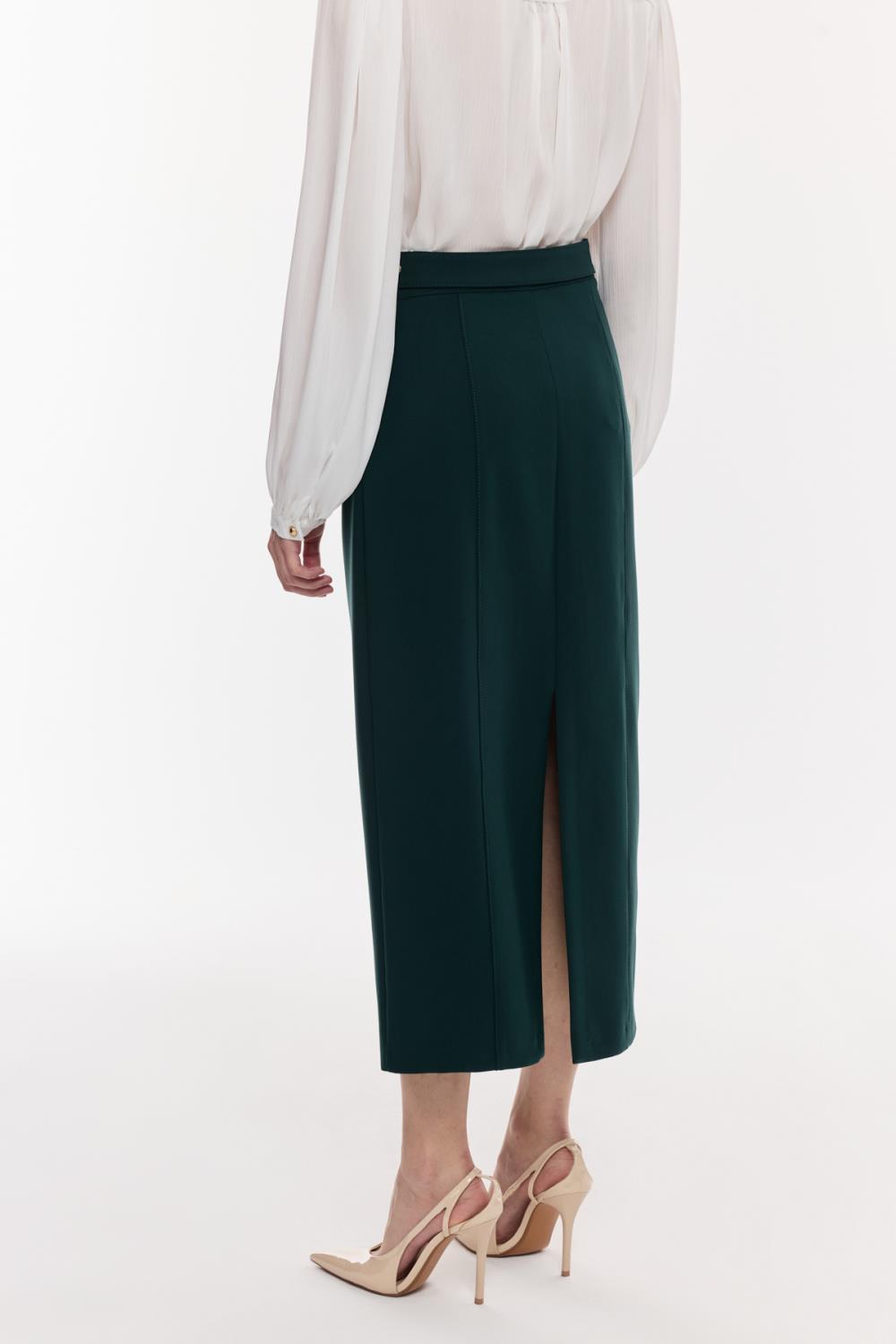 Kuşak Detaylı Kalem Etek