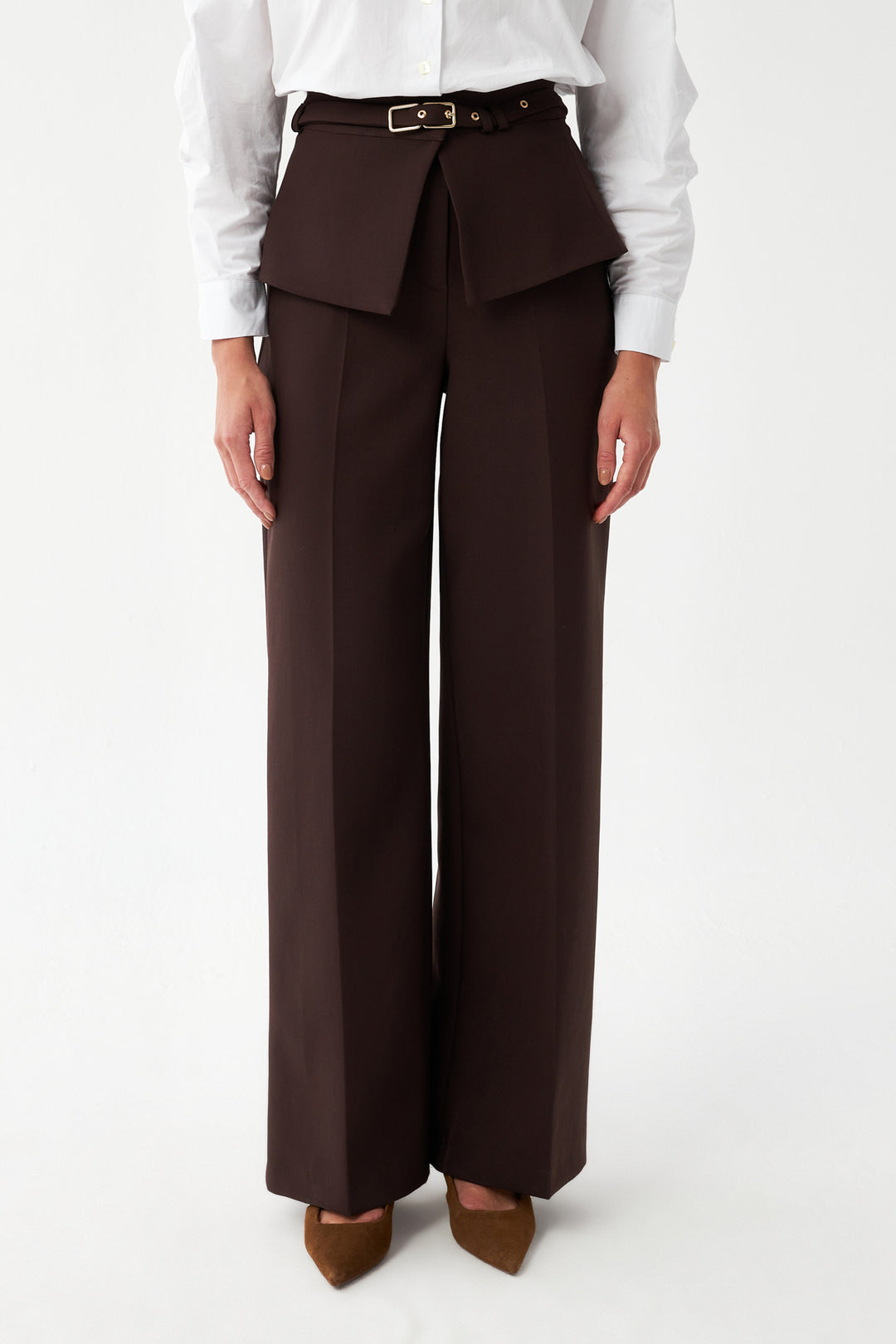 Kuşak Detaylı Palazzo Pantolon