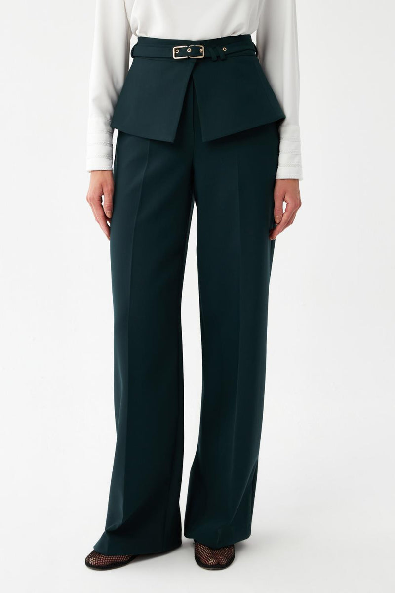 Kuşak Detaylı Palazzo Pantolon