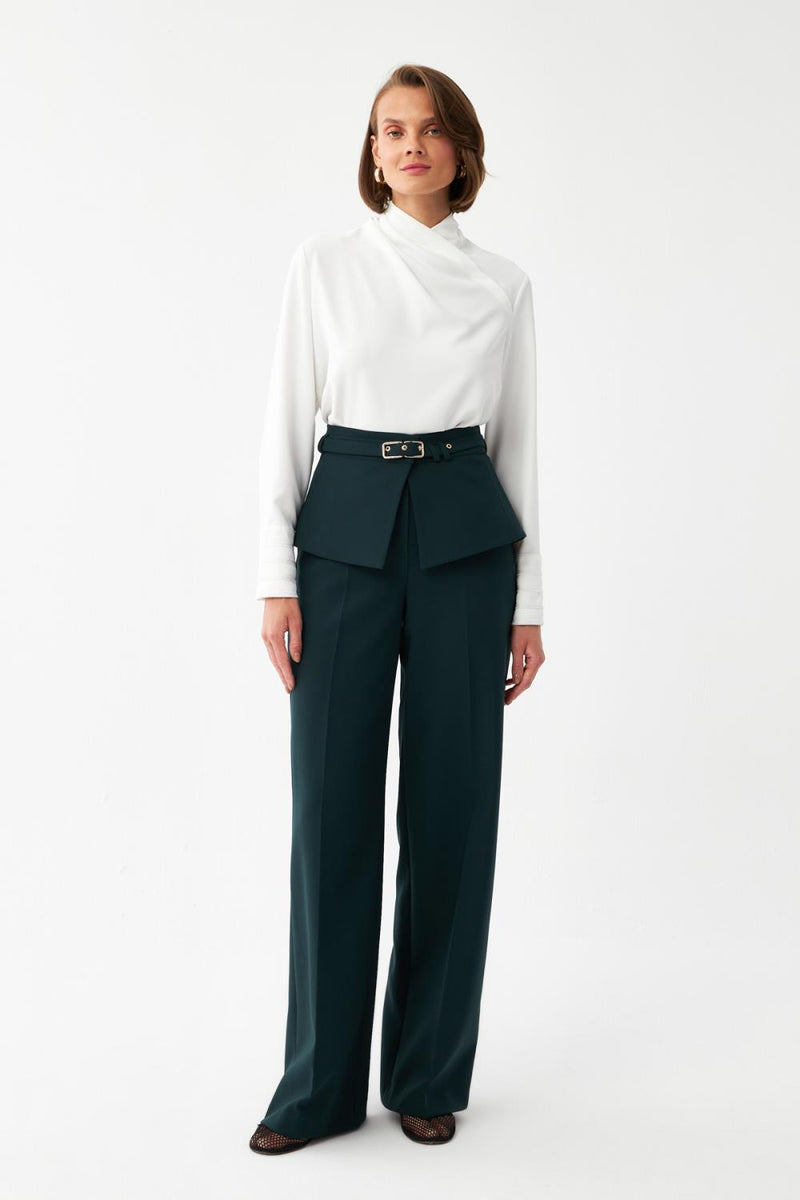 Kuşak Detaylı Palazzo Pantolon