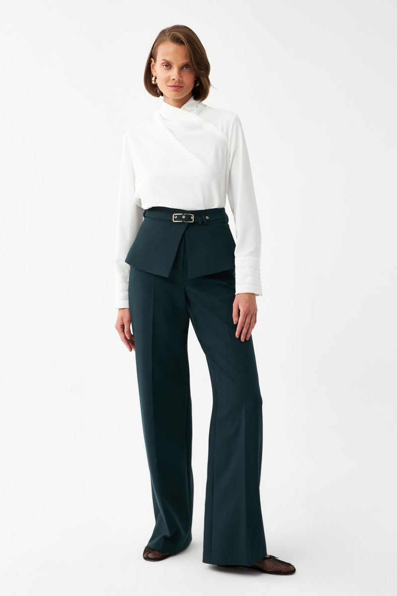 Kuşak Detaylı Palazzo Pantolon