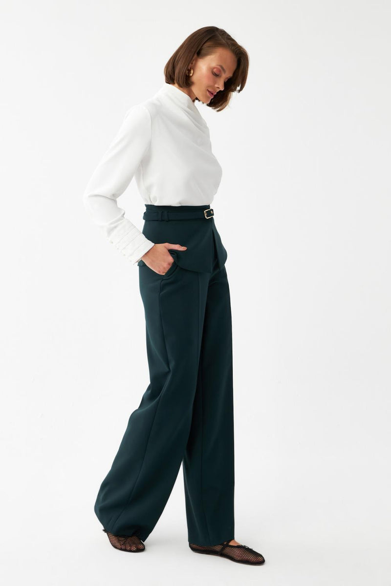 Kuşak Detaylı Palazzo Pantolon