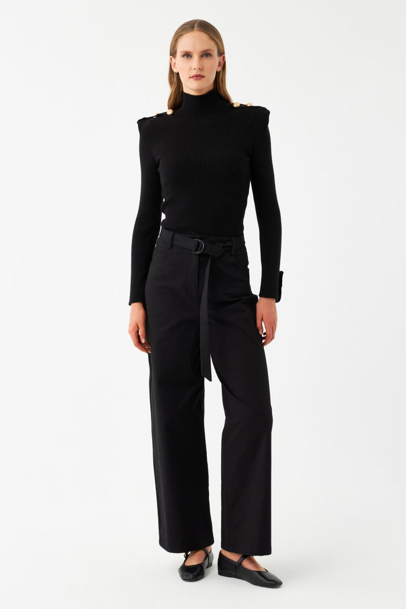 Kemerli Bol Paça Pantolon