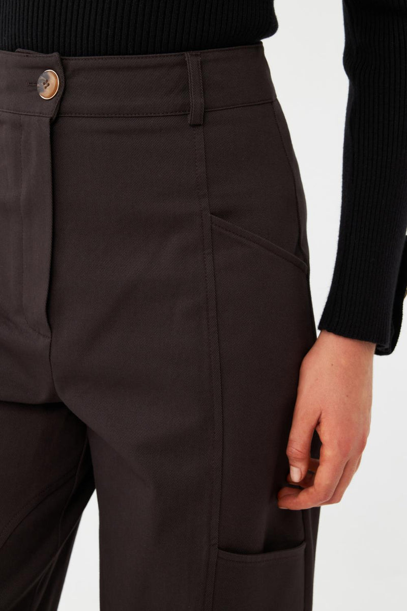 Tokalı Paça Detaylı Pantolon KAHVERENGİ