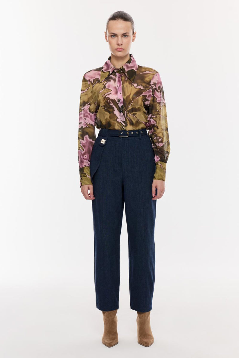 Kemer Detaylı Denim Pantolon