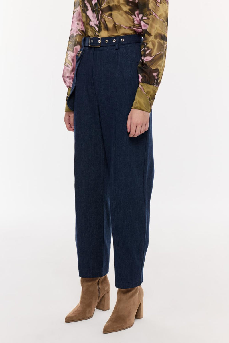 Kemer Detaylı Denim Pantolon