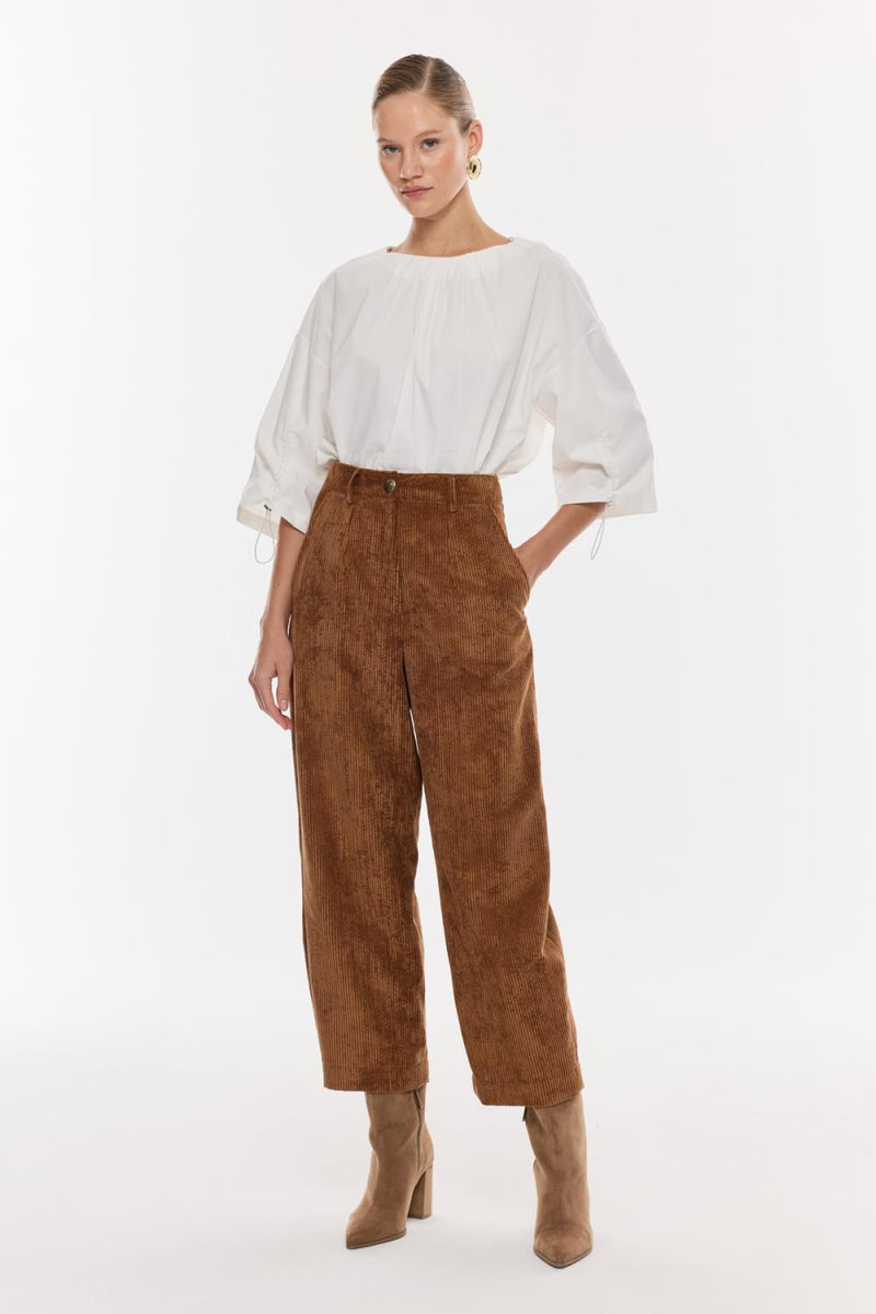 Kadife Yüksek Bel Pantolon